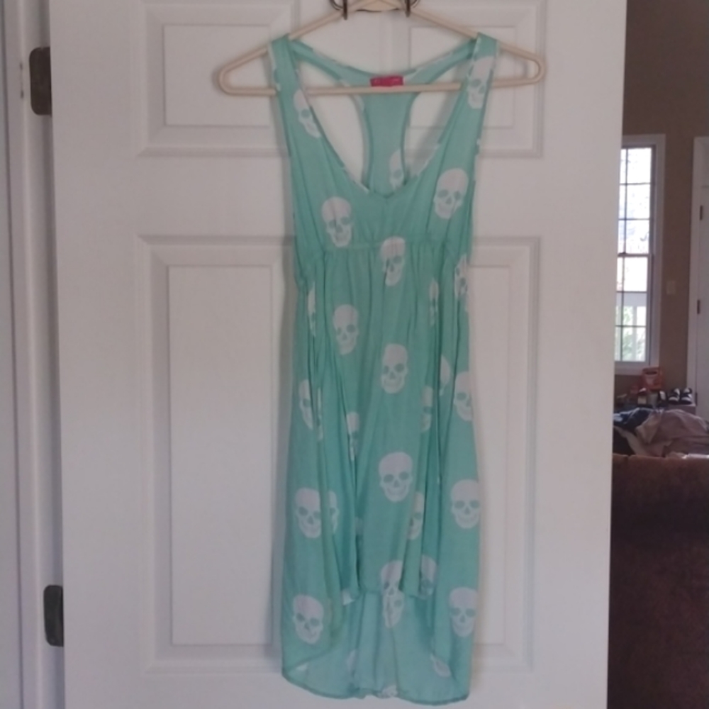Pastel Goth Skull Beach Coverup High Low